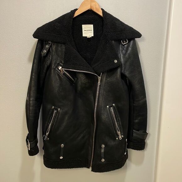 AVEC Les Filles woman’s faux leather jacket with lots of buckles - Picture 1 of 16